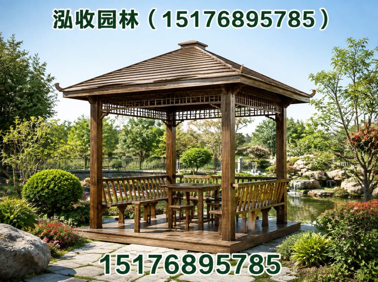五家渠防腐木凉亭展示图